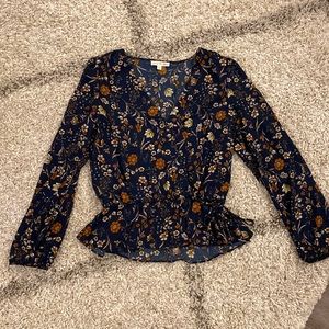 Nine Britton Navy Floral Blouse